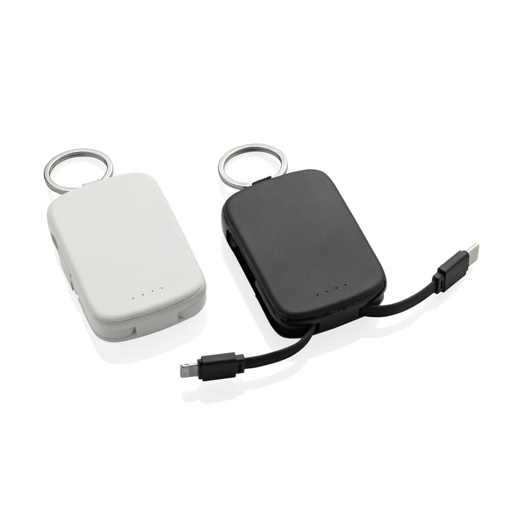 Nexo RCS keychain 2000 mah powerbank with integrated cables