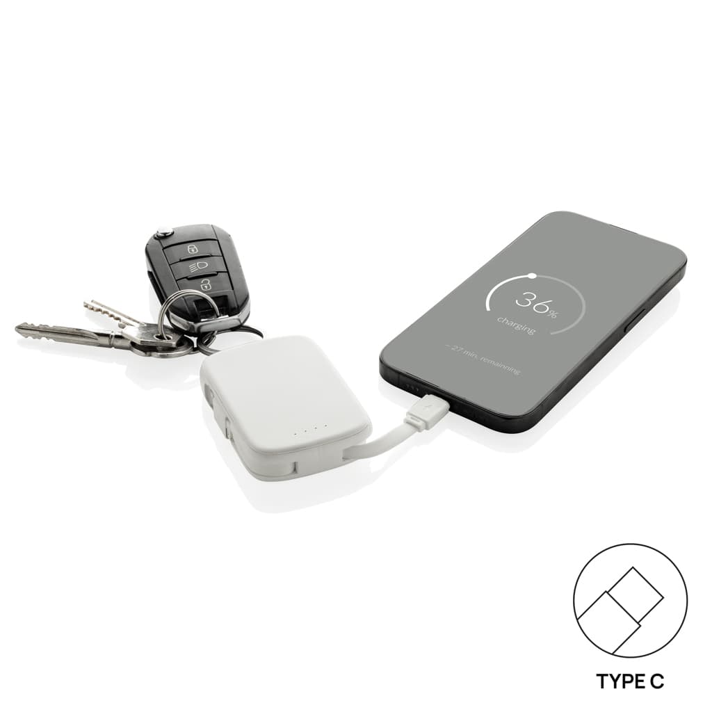 Nexo RCS keychain 2000 mah powerbank with integrated cables