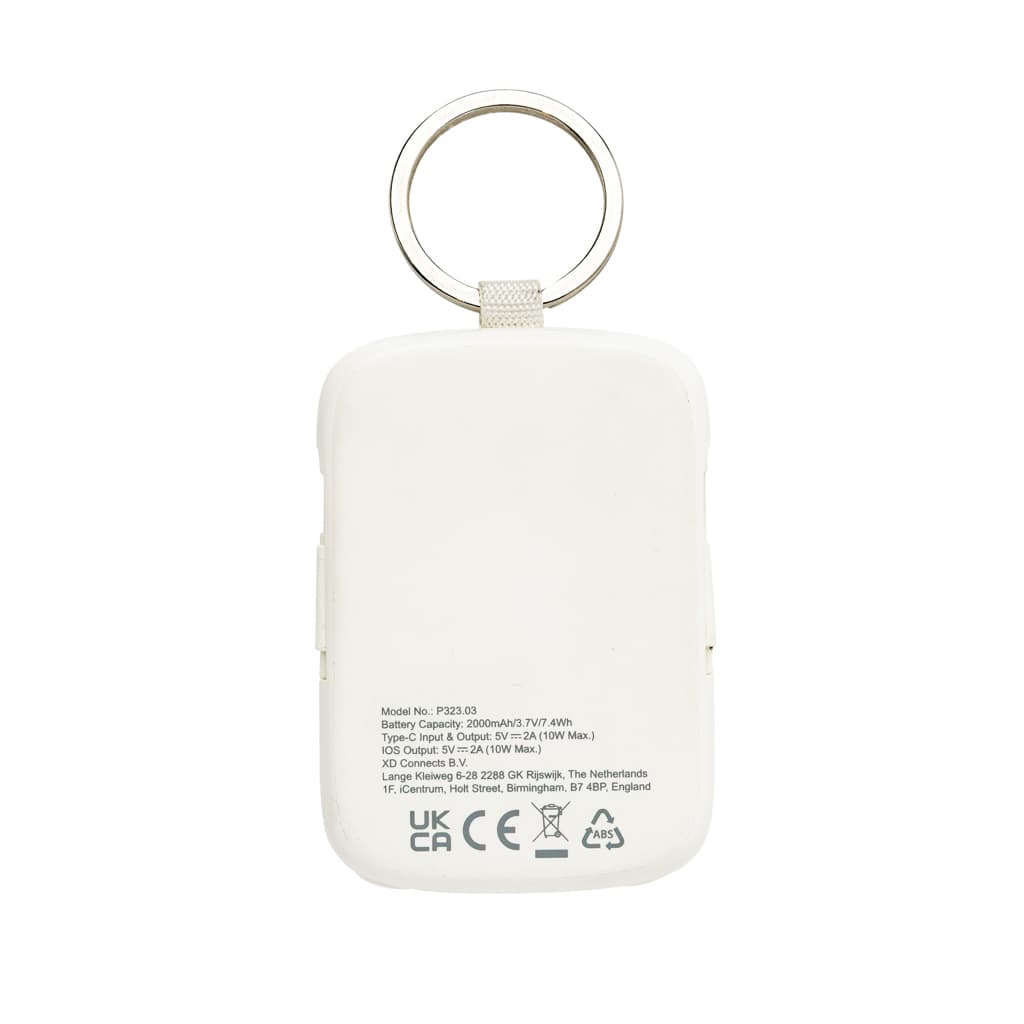 Nexo RCS keychain 2000 mah powerbank with integrated cables